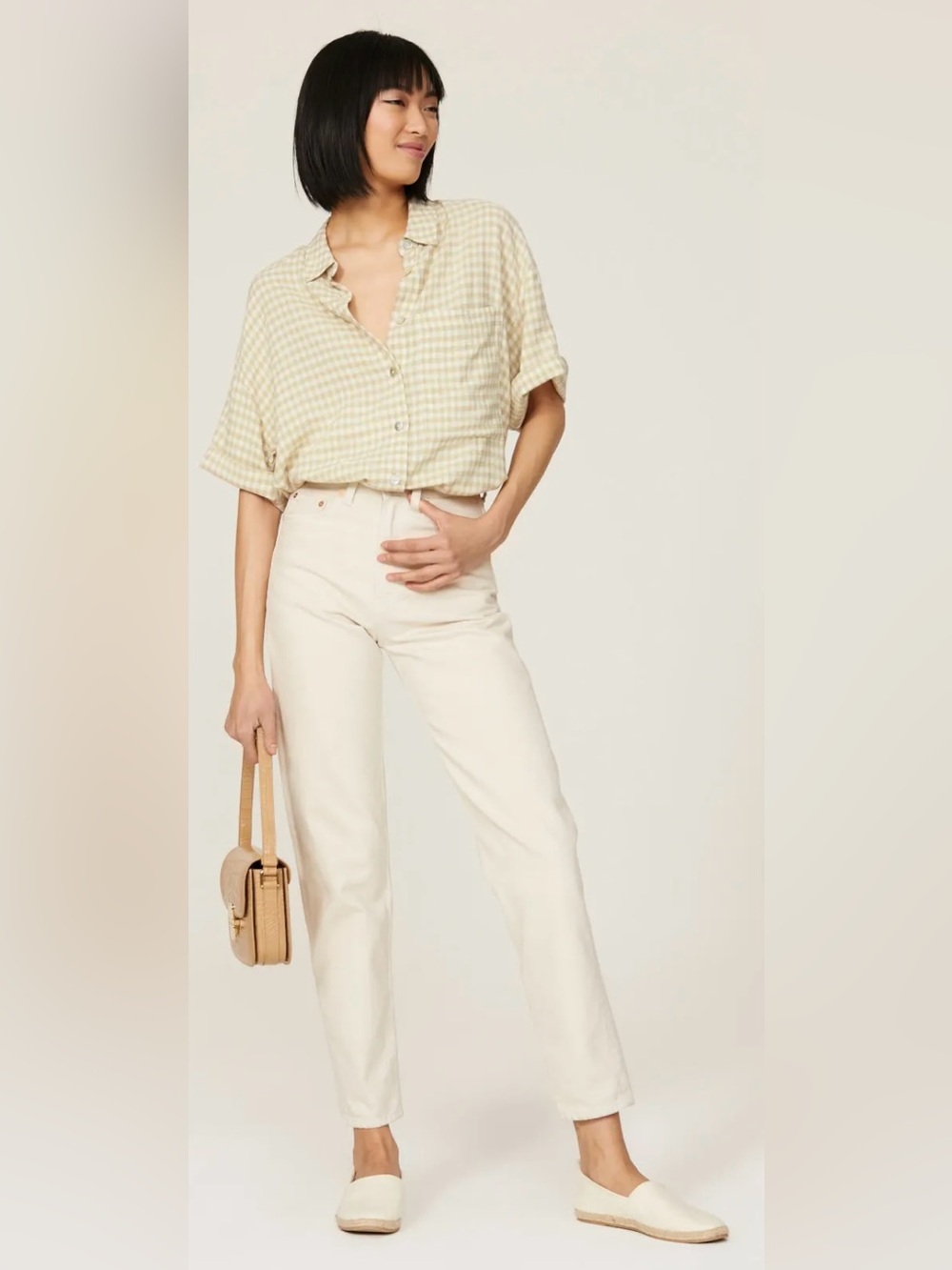 Rails Linen/Rayon Blend Mackinley Button Front Top Size Large